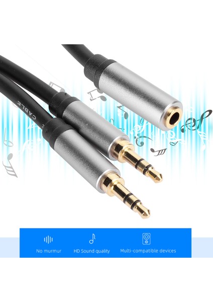 Ses Kablosu Aux 3.5mm 1 Dişi - 2 Erkek 1 2'ye Bölünmüş Tv Amplifikatörü Hoparlör Montaj Bağlantı Kablosu 0.3m/11.8in (Yurt Dışından) indirimleri