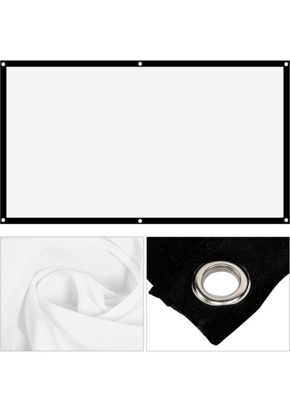 16:9 Kalın Taşınabilir Kırışmayan Yumuşak Beyaz Polyester Projektör Perde Projeksiyon Ekranı (84IN) (Yurt Dışından) fırsatları