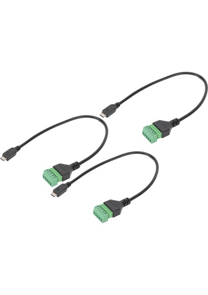 3 Adet Mikro USB 5 Pin Erkek - 5 Pin Vida Kalkanlı Lehimsiz Terminal Fiş Adaptör Kablosu (Yurt Dışından) fırsatları