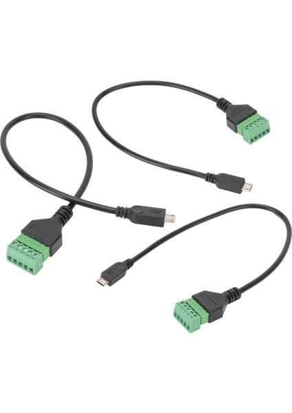 3 Adet Mikro USB 5 Pin Erkek - 5 Pin Vida Kalkanlı Lehimsiz Terminal Fiş Adaptör Kablosu (Yurt Dışından) indirimleri