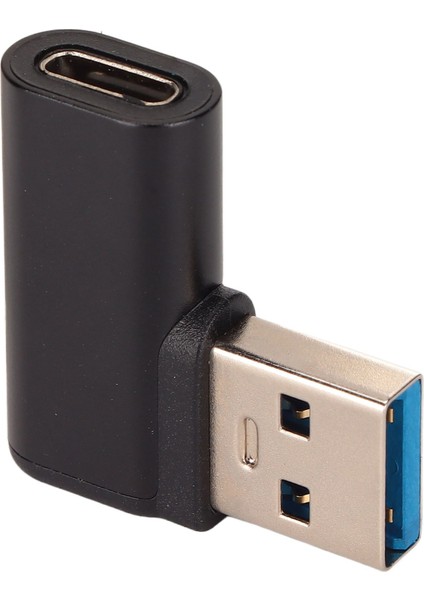 90 Derece USB 3.0 - Tip C Adaptörü 3A 10GBPS USB Sol Açı Adaptörü Cep Telefonları Tabletler Sabit Sürücüler Siyah (Yurt Dışından) modelleri