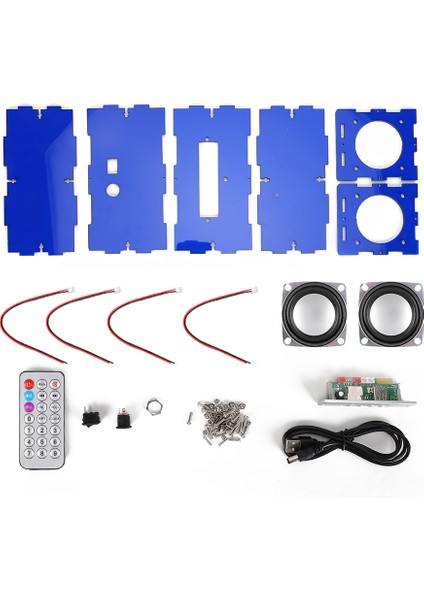 Bluetooth Hoparlör Dıy Kiti Mp3 Müzik Paketi Stereo Ses 3W Mini Güç Amplifikatörü Uzaktan Kumandalımavi (Yurt Dışından)