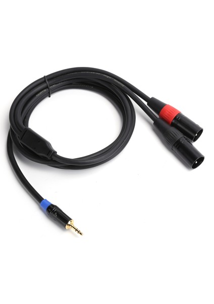 3,5 mm Erkek - 2 Xlr Erkek Kablo Ses Hattı Kablo Beslemesi Mikser Güç Amplifikatörü Için 5 M / 16,4 Ft (Yurt Dışından)