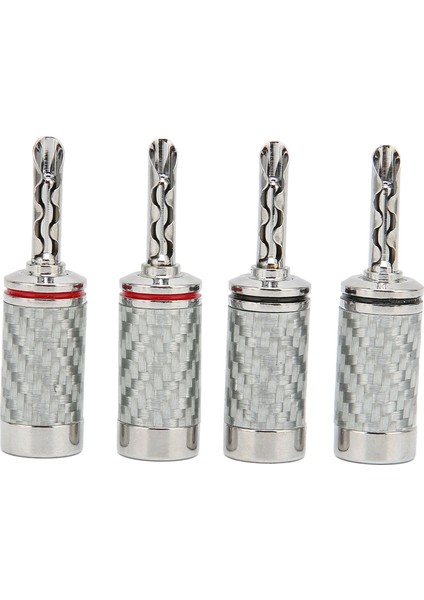 4 Adet Bfa Muz Fişi Pirinç Beyaz Karbon Fiber Kabuk Hoparlör Bfa Muz Konnektörü 5mm/0.2in Çap Hoparlör Kablosu Için (Yurt Dışından)