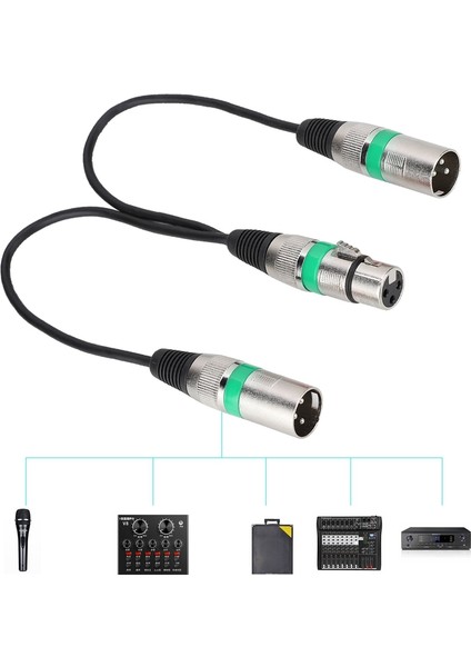 30CM Xlr Dişi Jak - Çift Erkek Baş Ayırıcı Adaptörü Ses Mikrofon Uzatma Kablosu Canon Yeşil (Yurt Dışından) indirimleri