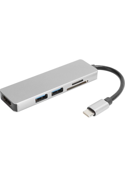 5'i 1 Arada Typec Yerleştirme Istasyonu Typec'den Hd Multimedya Arayüzü Depolama Kartı USB Adaptörü (Yurt Dışından)