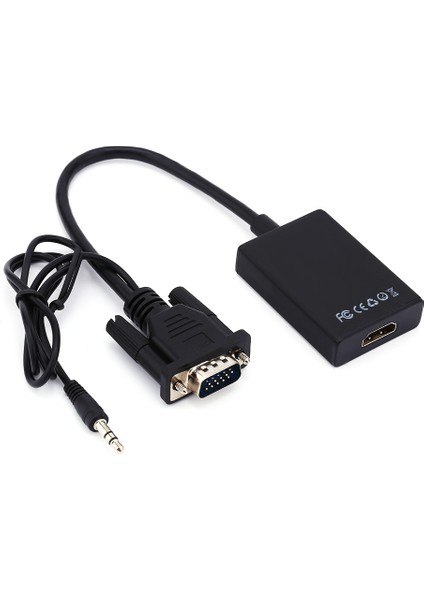 1080P Hd VGA - HDMI Ses Video Kablo Adaptörü Dönüştürücü USB Kablolu Pc Bilgisayar Için (Yurt Dışından)