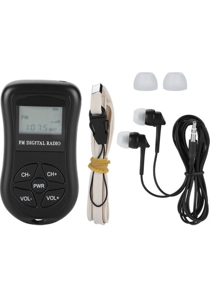 LCD Ekranlı Kişisel Mini Dijital Radyo Kulaklık Askılı Taşınabilir Dijital Radyo (Yurt Dışından)