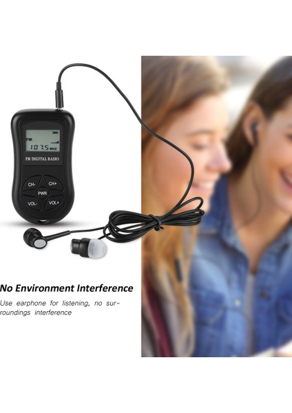 LCD Ekranlı Kişisel Mini Dijital Radyo Kulaklık Askılı Taşınabilir Dijital Radyo (Yurt Dışından)