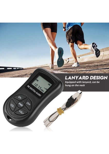LCD Ekranlı Kişisel Mini Dijital Radyo Kulaklık Askılı Taşınabilir Dijital Radyo (Yurt Dışından)