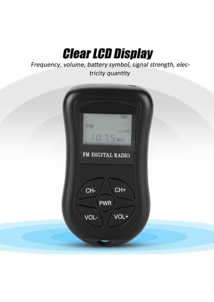LCD Ekranlı Kişisel Mini Dijital Radyo Kulaklık Askılı Taşınabilir Dijital Radyo (Yurt Dışından)
