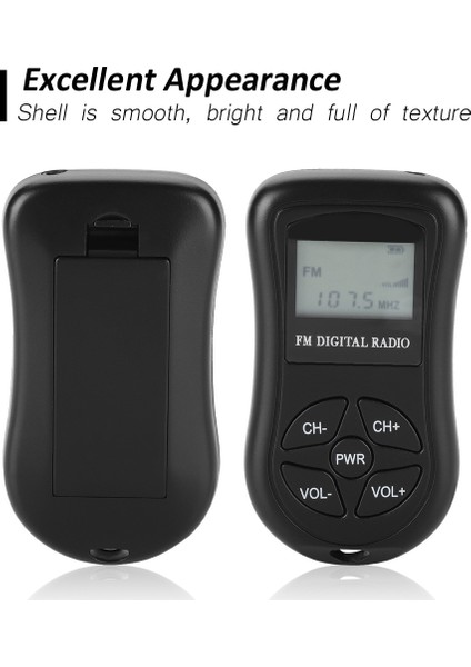LCD Ekranlı Kişisel Mini Dijital Radyo Kulaklık Askılı Taşınabilir Dijital Radyo (Yurt Dışından)
