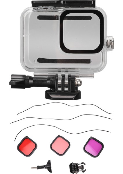 Go Pro Hero 8 Siyah Su Geçirmez Kılıf Filtre Kiti Muhafaza Kabuk Filtre Kiti Pembe Kırmızı Mor Filtrelerle (Yurt Dışından)