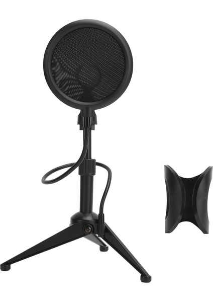 St‑5 Mikrofon Standı Tutucu Masaüstü Katlanabilir Mikrofon Tripod Patlama Önleyici Netblack (Yurt Dışından)