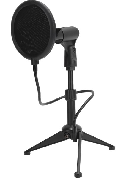 St‑5 Mikrofon Standı Tutucu Masaüstü Katlanabilir Mikrofon Tripod Patlama Önleyici Netblack (Yurt Dışından)