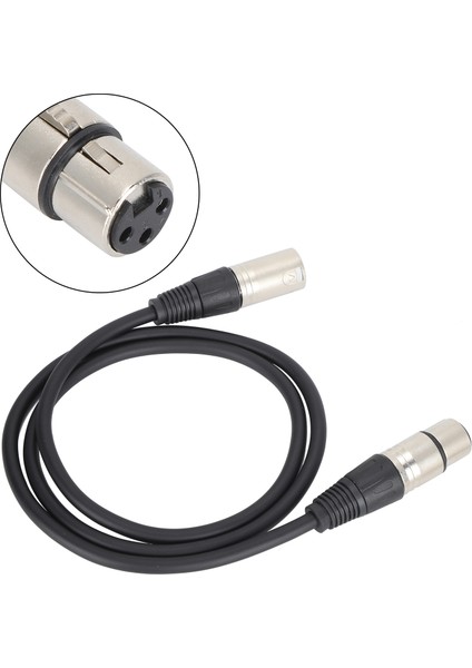 Mikrofon Kablosu 3pin Xlr Erkek - Xlr Dişi Dengeli Mikrofon Kablosu Stüdyo Kaydı ve Canlı Ses Içinsiyah 1m / 3.3ft (Yurt Dışından)