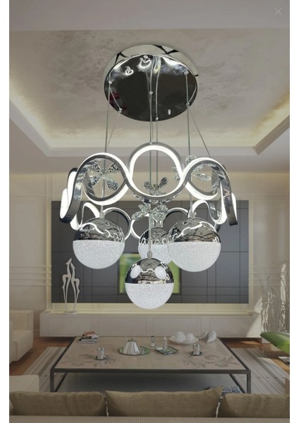 Sonsuz Zincir Kumandalı Modern Sarkıt Ultra LED 3 Renk Avize