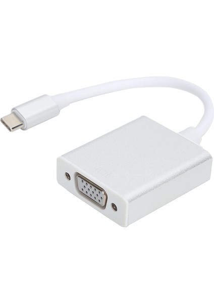 Typec - VGA Adaptörü Gümüş Kompakt Erkek - Dişi Dönüştürücü Os x ile Uyumlu (Yurt Dışından)