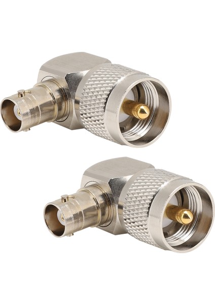 2 Adet Uhf Erkek PL-259 - Bnc Dişi Adaptör 90 Derece Konnektör Dönüştürücü Koaksiyel Kablo Için (Yurt Dışından)