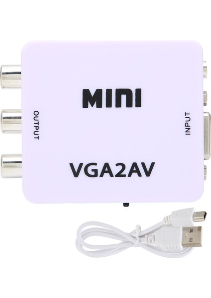 Mini VGA - Av 1080P Hd Video Dönüştürücü Adaptör 165MHZ Tv Pc Için Veri Kablosuyla (Yurt Dışından)