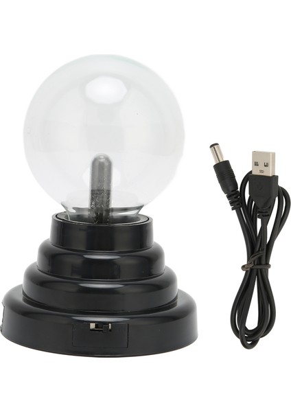 Plazma Işık Dokunmatik Hassas Elektrostatik Nötralizasyon Dekoratif Statik Aydınlatma Top Lambası Ev Partisi Için 3 Inç Pil ve USB Çift Kullanım (Yurt Dışından)