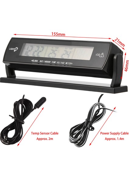 Yüksek Doğruluklu Otomatik Araba Sıcaklık Voltaj Monitörü Termometre Voltmetre Dijital LCD Ekran (Yurt Dışından) indirimleri