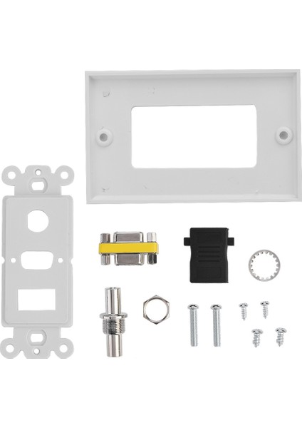 Ses Video Dc 3.5mm Dişi HDMI + VGA 3'ü 1 Arada Soket Panel Şarj Çıkışı (Yurt Dışından)