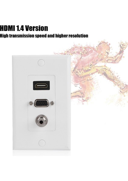 Ses Video Dc 3.5mm Dişi HDMI + VGA 3'ü 1 Arada Soket Panel Şarj Çıkışı (Yurt Dışından) indirimleri