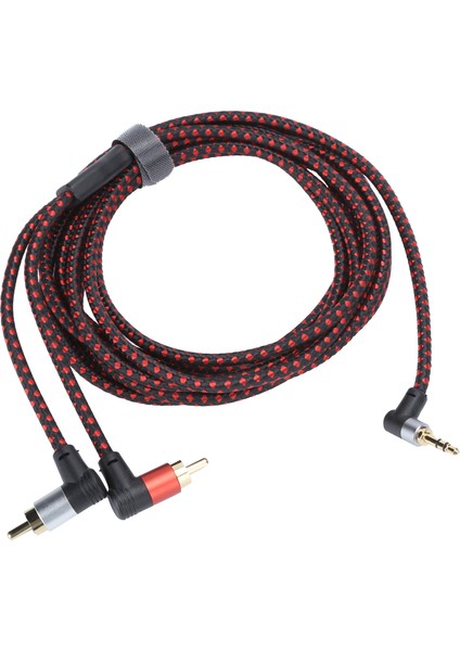 90° 3.5mm Erkek Fiş 2rca Erkek Ses Kablosu Abs Stereo Mikrofon Kablosu DVD Hoparlör Için 3m (Yurt Dışından)