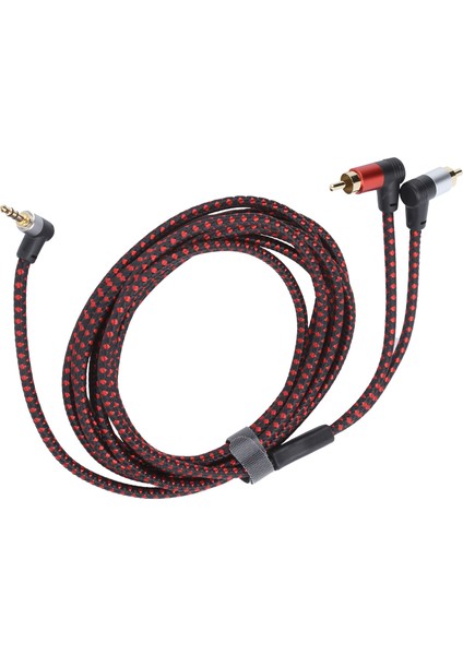 90° 3.5mm Erkek Fiş 2rca Erkek Ses Kablosu Abs Stereo Mikrofon Kablosu DVD Hoparlör Için 3m (Yurt Dışından)