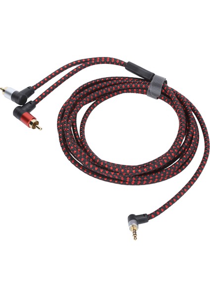 90° 3.5mm Erkek Fiş 2rca Erkek Ses Kablosu Abs Stereo Mikrofon Kablosu DVD Hoparlör Için 3m (Yurt Dışından)