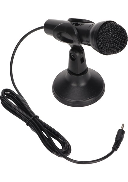 Kablolu Mikrofon Düşük Gürültü 3.5 Çift Kanallı Fiş Karaoke Kablolu Mikrofon Standlı Bilgisayar Cep Telefonu Için (Yurt Dışından)