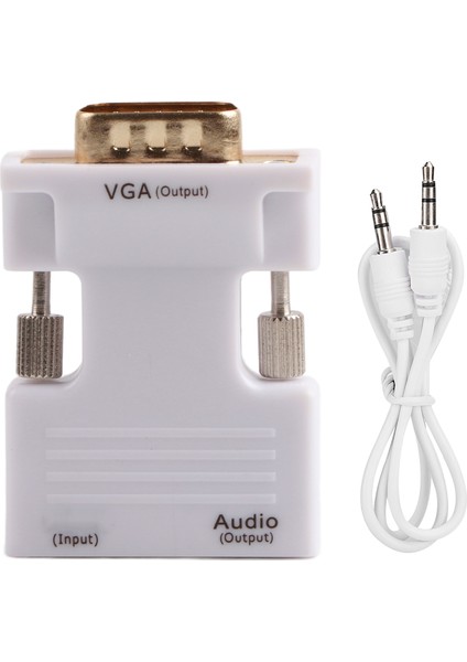 1080P Hd Multimedya Arayüzü VGA Ses Video Dönüştürücü Adaptör 3.5mm Kablo ile Pc Dizüstü Tv Için (Yurt Dışından)