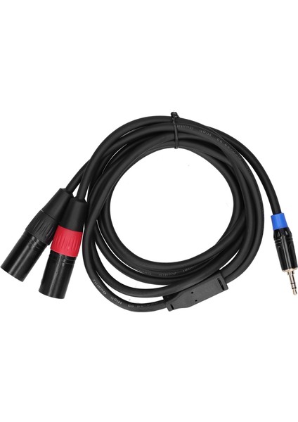 3.5mm Stereo Erkekten Çift 2 Xlr Erkek Fiş Konnektörü Ses Dönüştürücü Adaptör Kablosu Kordon1.8m (Yurt Dışından)