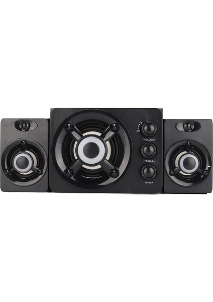 Bilgisayar Hoparlörü 2.1 USB Güç Kaynaklı Stereo Subwoofer Multimedya Kablolu Hoparlör Rgb LED Işıklı Pc Dizüstü Bilgisayar Içinyeni Siyah (Yurt Dışından)