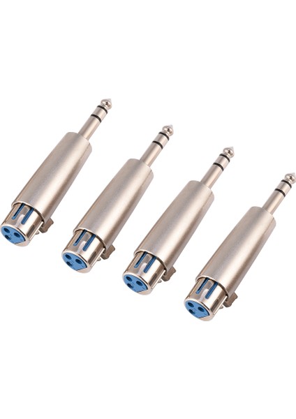 4 Adet 3-Pin Xlr Dişi - Stereo 6.35MM 1/4" Fiş Ses Mikrofonu Mikrofon Adaptörü Konnektörü (Yurt Dışından)