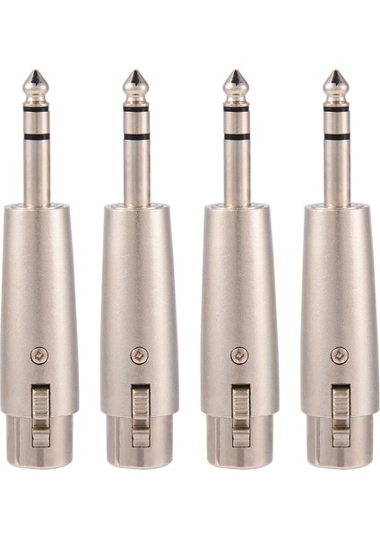 4 Adet 3-Pin Xlr Dişi - Stereo 6.35MM 1/4" Fiş Ses Mikrofonu Mikrofon Adaptörü Konnektörü (Yurt Dışından) indirimleri