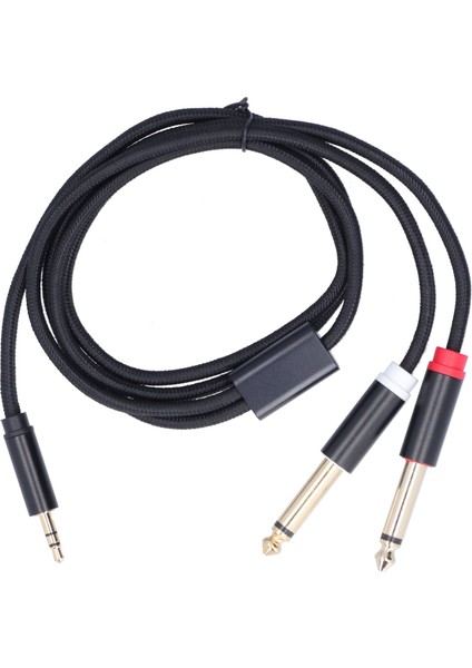 3683 Adaptör Kablosu Pamuklu Örgü Örgü 3,5 mm Erkek - Çift 6,35 mm Ses Ayarı Hoparlör Adaptör Kablosu 1 M/3,3 Ft (Yurt Dışından)