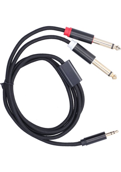 3683 Adaptör Kablosu Pamuklu Örgü Örgü 3,5 mm Erkek - Çift 6,35 mm Ses Ayarı Hoparlör Adaptör Kablosu 1 M/3,3 Ft (Yurt Dışından) modelleri