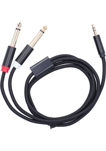 3683 Adaptör Kablosu Pamuklu Örgü Örgü 3,5 mm Erkek - Çift 6,35 mm Ses Ayarı Hoparlör Adaptör Kablosu 1 M/3,3 Ft (Yurt Dışından) fırsatları