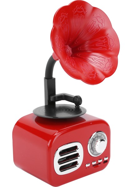 Taşınabilir Fonograf Vintage Retro Bluetooth Hoparlör Hoparlör Kutusu Ekipman Aksesuarıkırmızı (Yurt Dışından) fırsatları