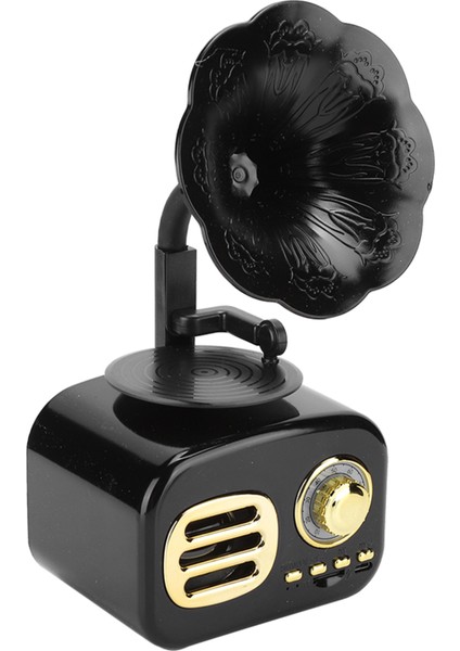 Mini Retro Bluetooth Akıllı Hoparlör Taşınabilir Hoparlör Müzik Çalar Masaüstü Dizüstü Bilgisayar Içinsiyah (Yurt Dışından)