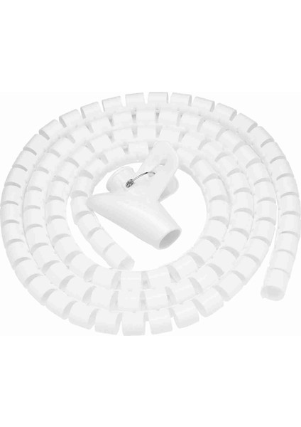 Esnek Spiral Boru Kablo Düzenleyici Tel Sarma Kablo Koruyucu Tel Saklama Beyaz 1,5m * 16MM (Yurt Dışından)