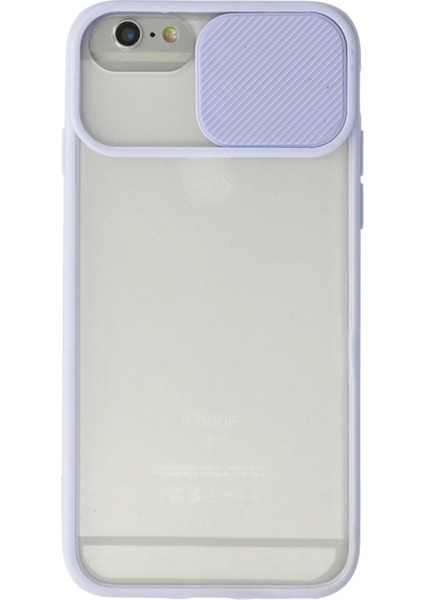 Apple iPhone 6 Kılıf Palm Buzlu Kamera Sürgülü Silikon - Lila Ynsmr