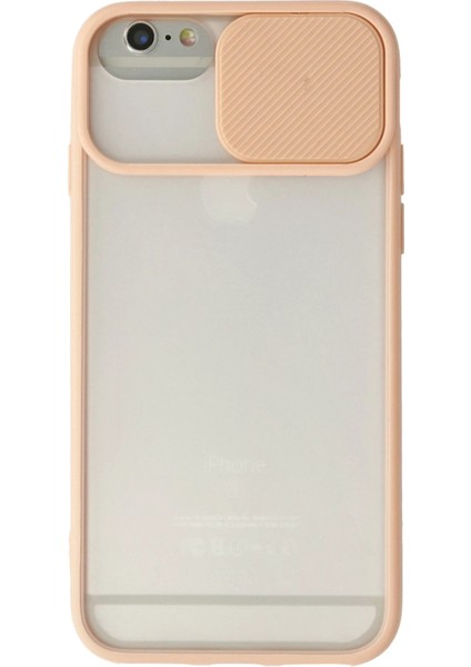 Apple iPhone 6 Plus Kılıf Palm Buzlu Kamera Sürgülü Silikon - Pembe Ynsmr