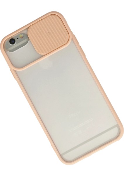Apple iPhone 6 Plus Kılıf Palm Buzlu Kamera Sürgülü Silikon - Pembe Ynsmr