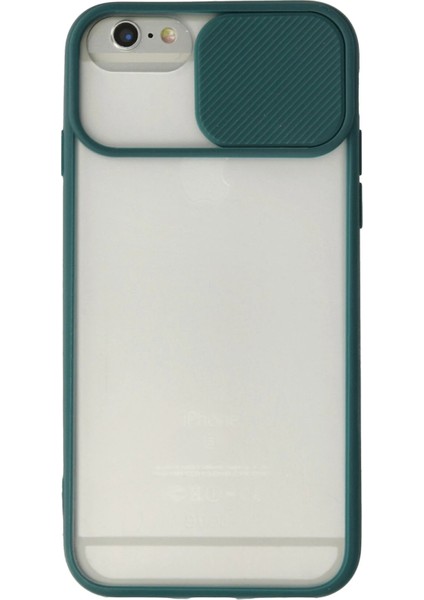Apple iPhone 6 Plus Kılıf Palm Buzlu Kamera Sürgülü Silikon - Yeşil Ynsmr