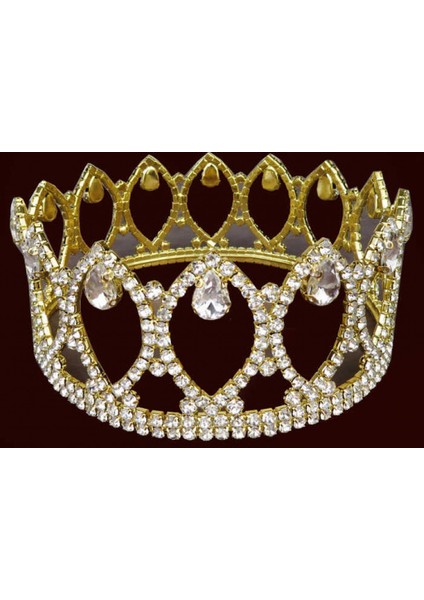 Taç Metal Taşlı Pasta Süsü Asetat Kutuda Altın fiyatları