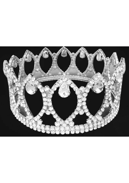 Taç Metal Taşlı Pasta Süsü Asetat Kutuda Gümüş fiyatları