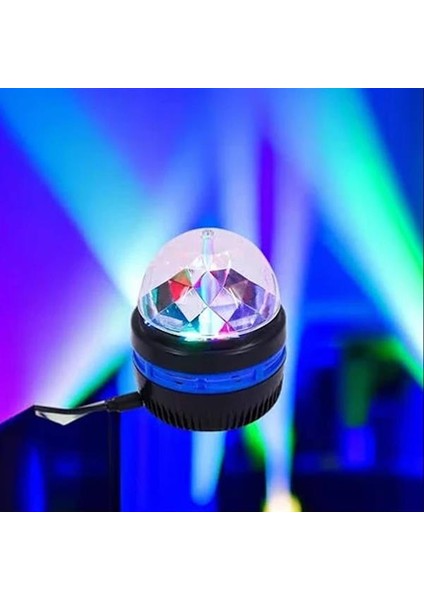 Fırsat Byr YQX-6888 Mini Usb'li 3 Watt Şarjlı Sihirli Rgb LED Disko Topu Yeni